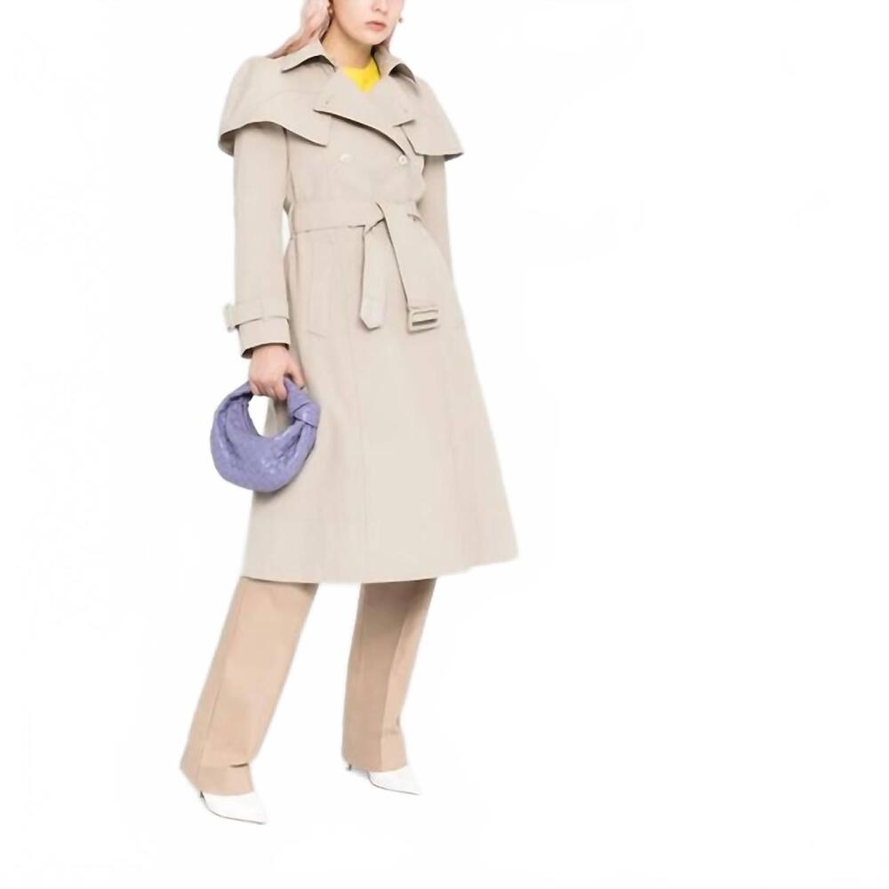 NEW SALVATORE FERRAGAMO women's belted coat in beige